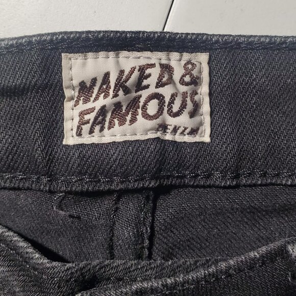 Naked & Famous Skinny Guy Jeans 31W -Painted- Destroyed-- Japanese raw denim - Picture 3 of 16